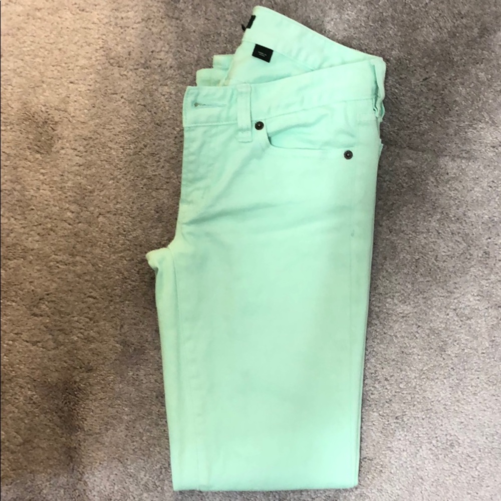J. Crew toothpick mint green jeans